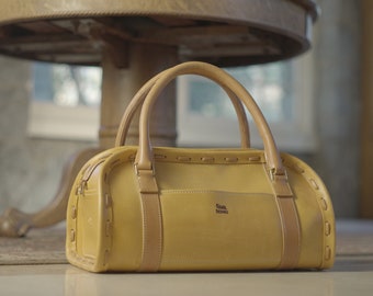 Handcrafted artisan designer real leather bag