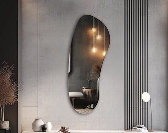 Asymmetrical Unique Mirror - Irregular Mirror Wall Hanging - Aesthetic Mirror Home Design