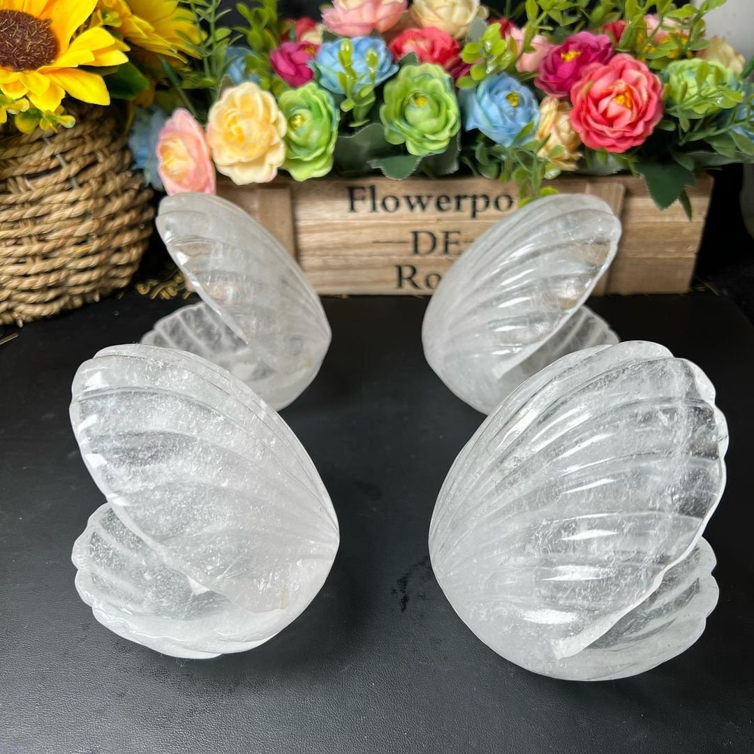 Clear Quartz Seashell Crystal Jewelry Box Jewelrylous Crystal Etsy