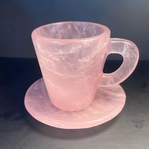 Black Quartz Glass Coffee Mug with Handle - Set of 2 - Gold finish