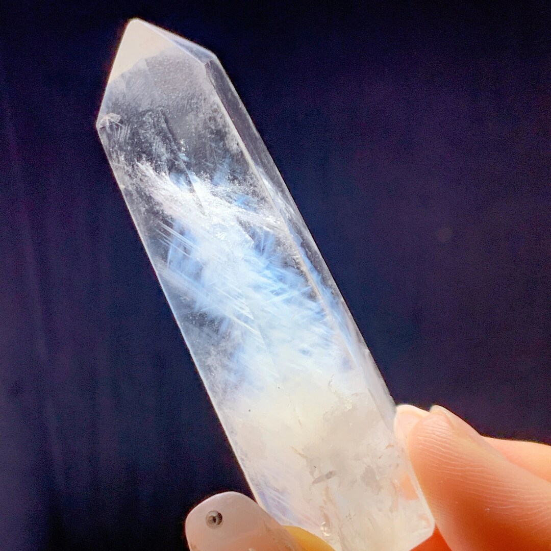 Rare Blue Needle Quartz Tower, Jewelrylous Blue Feather Needle Clear