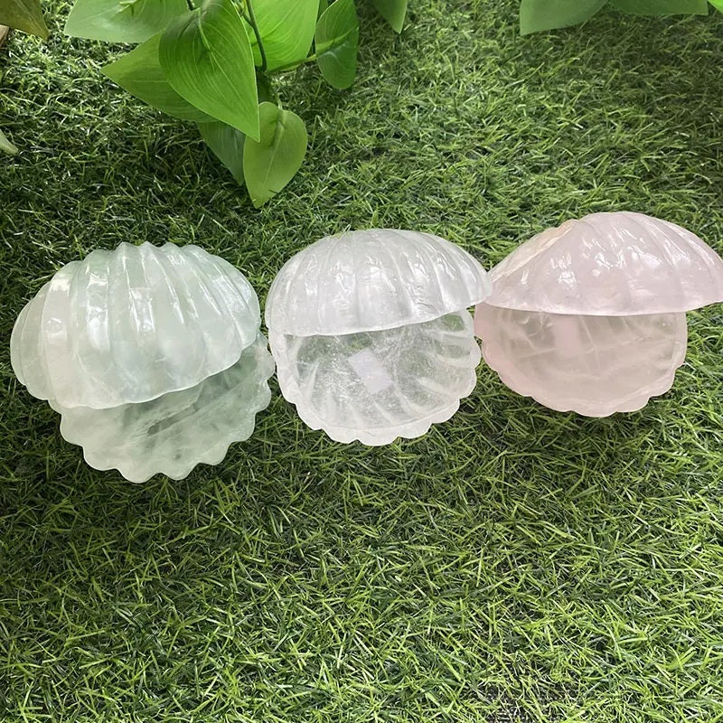Clear Quartz Seashell Crystal Jewelry Box Jewelrylous Crystal Etsy