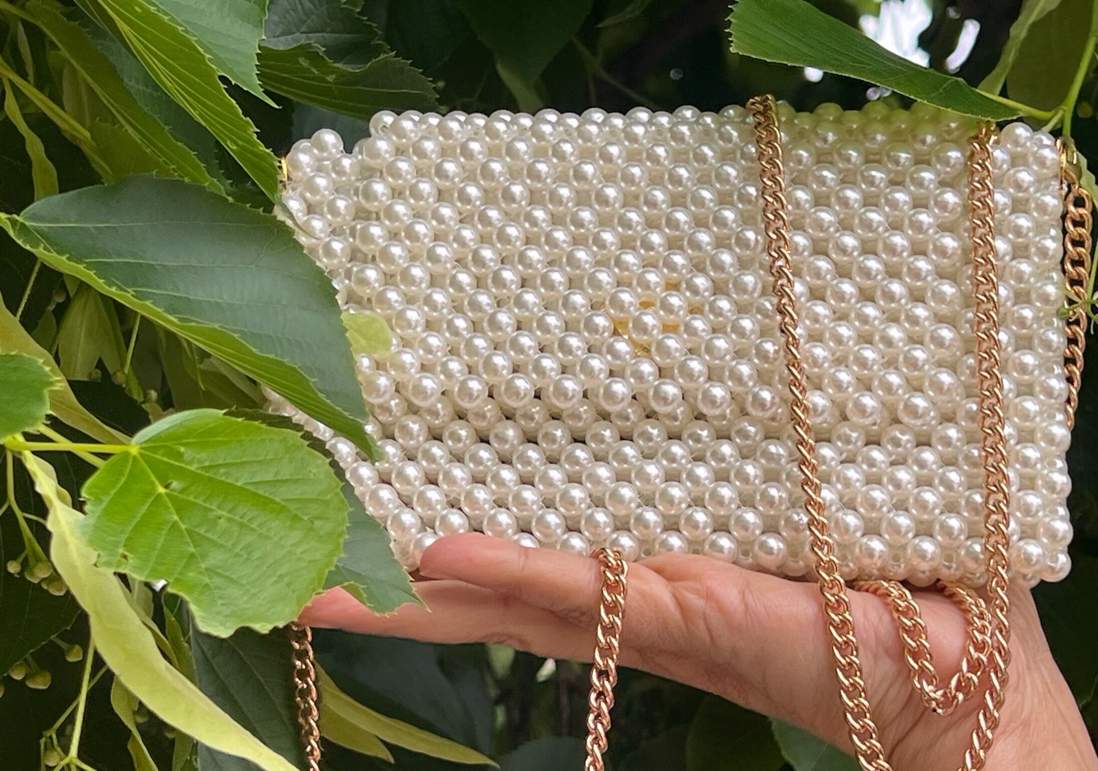 Pearl Beaded Purse/ Pearl Purse/ Beaded Purse/ Purse - Etsy