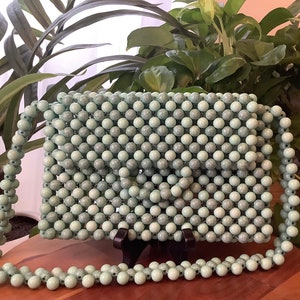 Beaded Purse/ Turquoise Beaded Purse/ Purse
