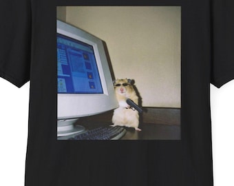 Cyber Hamster Vintage Grafik T-Shirt | Lustiges Meme Tier Streetwear