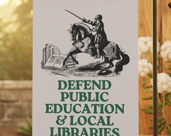 Flaga ogrodowa dla bibliotek, znak ogrodowy przeciwko MAGA, flagi ogrodowe Demokratów, flaga ogrodowa polityczna, flaga feministyczna, flagi progresywne, flagi liberalne