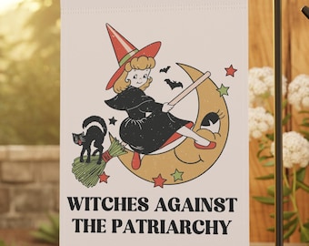 Halloween Garden Flag,Feminist Garden Flag,Liberal Garden Flags,Political Yard Flag,Fall Garden Flag, Progressive Flags,Smash The Patriarchy