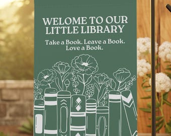 Little Library Garden Flag, Library Garden Flag, Book Flags, Reading Garden Flag, Bookish Yard Flag, Progressive Flag, Library Sign