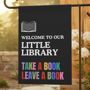 Little Library Garden Flag, Library Garden Flag, Book Flags, Reading Garden Flag, Bookish Yard Flag, Progressive Flag, Library Sign
