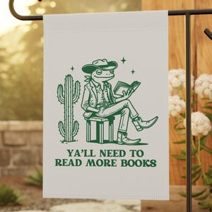 Read More Books Garden Flag, Little Library Garden Flag, Frog Garden Flag, Reading Garden Flag, Bookish Yard Flag, Progressive Flag