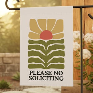 No Soliciting Garden Flag, Go Away Garden Flag, Funny Yard Flag, Floral Garden Flag, Gift For Gardeners, No Solicitors Sign, Yard Sign