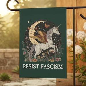 Anti Fascism Garden Flag, Social Activist Flag, Democrat Garden Flag, Liberal Garden Flag, Anti Trump Yard Sign, Anti MAGA Progressive Flag