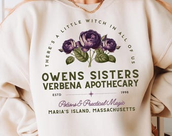Owens Sisters Apothecary Witch Shirt, Cute Fall Sweatshirt, Witchy Woman Gifts, Midnight Margaritas, 90s Witch Movies, Gifts for Geeks