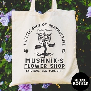 Little Shop Of Horrors Cotton Canvas Tote Bag, Horror Tote, Horror Lover, Musicals, Movie Lover, 80s Movies, Gifts for Geeks, Goth Tote