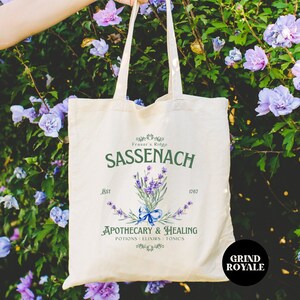 Sassenach Apothecary Tote Bag, Sassenach, Outlander, Outlander Gift, Claire Fraser, Jamie Fraser, Outlander Books, Book Bag, Gifts for Women