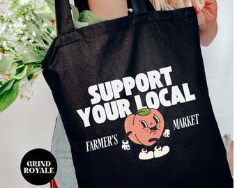 Farmers Market Tote Bag, Fruit Tote Bag, Farmers Market, Support Local, Support Farmers, Summer Tote Bag, Shop Small, Vegetarian Gift