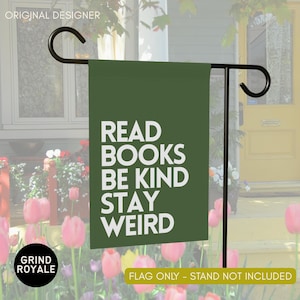 Be Kind Garden Flag, Little Library Garden Flag, Retro Book Flags, Reading Garden Flag, Bookish Yard Flag, Progressive Flag, Liberal