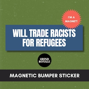 Anti MAGA Trump Car Magnet Bumper Sticker, Progressive Liberal Feminist, Political Bumper Sticker, Anti Trump Sticker, Leftist Sticker