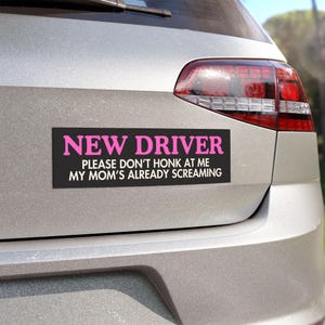 New Driver Funny Car Magnet, Funny Car Magnet, Funny Bumper Sticker, Gifts For New Driver, Teenager Gift, Student Driver Magnet image 4