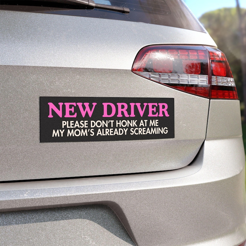 New Driver Funny Car Magnet, Funny Car Magnet, Funny Bumper Sticker, Gifts For New Driver, Teenager Gift, Student Driver Magnet image 4