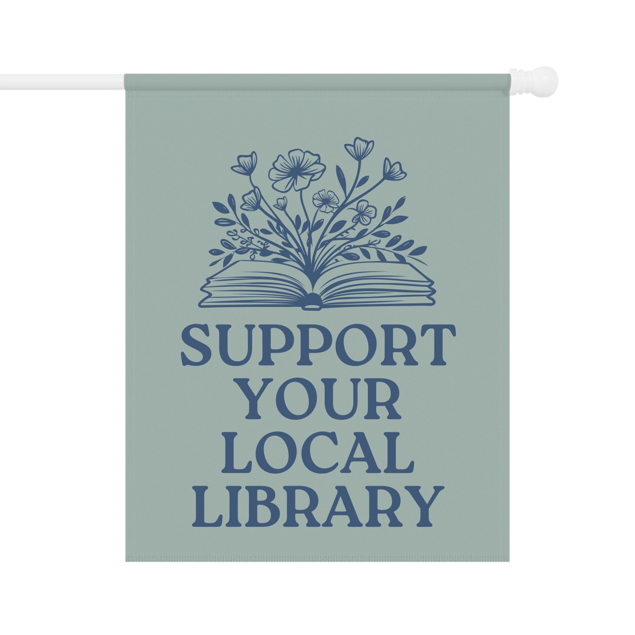 Library Flag Sign Support Library Garden Flag, Little Library Garden Flag, Retro Book ...