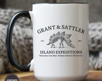 Grant & Sattler Coffee Mug, Jurassic Park Mug, Movie Lover Gift, Paleontology, Jurassic World, Movie Mug, Dinosaur Mug