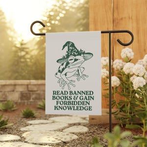 Read Banned Books Garden Flag, Little Library Garden Flag, Reading Garden Flag, Bookish Yard Flag, Progressive Flag, Liberal, Democrat Flag