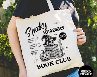 Witchy Book Club Spooky Tote Bag, Horror Tote Bag, Halloween Spooky Tote Bag, School Tote Bag, Horror Lover, Future Ghost, Witchy Gift