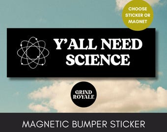 Pro Science bumpersticker magneet, wetenschapssticker, coole bumpersticker, grappige bumpersticker, nerdy bumpersticker, wetenschapscadeau