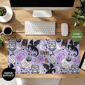 Drachen Fantasy Bücher Wunderliche Schreibtischmatte, Bücherwurm Schreibtischmatte, Drachen Schreibtischmatte, Gaming Schreibtischmatte, Große Schreibtischmatte, Schreibtischzubehör, Buchliebhaber