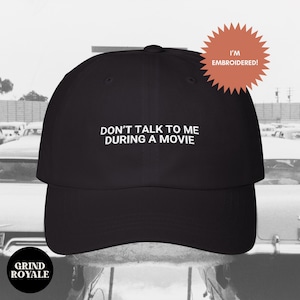 Chapeau brodé cinéphile, chapeau de papa, cadeau cinéphile, vêtements de cinéma, critique de cinéma bénévole, cadeaux pour geeks, cadeau film, chapeau de film, réalisateur