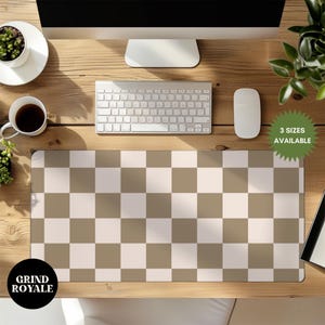 Checkered aesthetic desk pad , computer retro style large mouse pad ,aesthetic desk accessories, office gifts for her cute, Gamer Mat