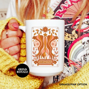 Retro ZWILLINGE Becher, ZWILLINGE Geschenk, ZWILLINGE Becher, Sternzeichen Becher, Zwilling Geburtstag, Sternzeichen Geschenk, Astrologie Geschenk, Horoskop Geschenk, Retro Sternzeichen