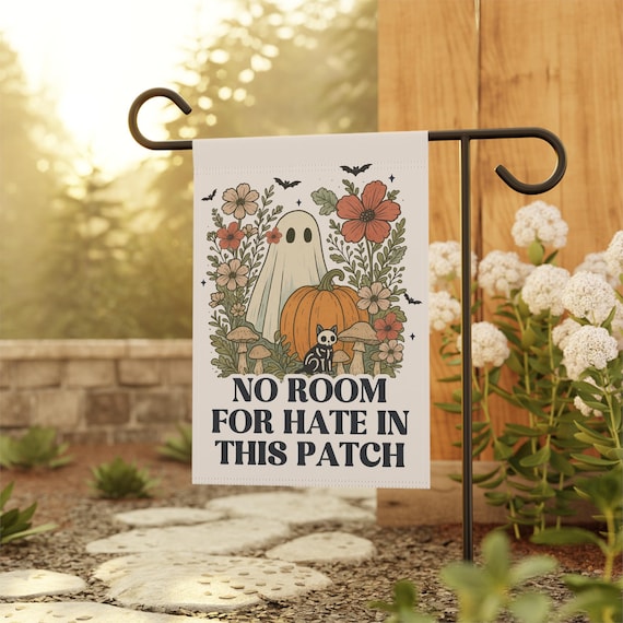 Kindness Fall Ghosts Garden Flag, Fall Garden Flag, Halloween Garden Flag, Fall Yard Flag,Spooky Garden Decor,Fall of the Patriarchy,Liberal