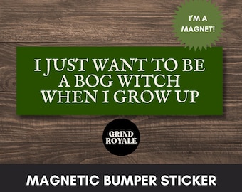 Funny Bog Witch Bumper Car Sticker Magnet, Car Magnet Funny, Cool Bumper Sticker,Bumper Sticker,Unhinged Stickers,Witch Sticker,Goth Sticker