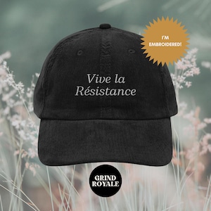 Vintage Embroidered Vive la Résistance Anti Trump Anti Maga Liberal Hat, Anti Trump Hat, Anti Trump Gift,  Democrat Hat,Leftist Liberal Hat