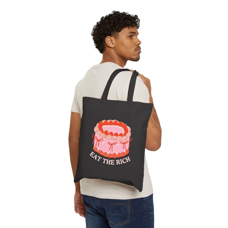 Eat The Rich Tote Bag, Bookish Tote Bag, School Tote Bag, Library Tote, Gifts for Readers, Anti Capitalist, Anti MAGA, Cute Tote Bag image 4