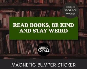 Reader Bumper Sticker, Funny Car Magnet, Bumper Sticker, Gifts For Geeks, Book Sticker, Read Banned Books,Gifts for Readers, Weirdcore