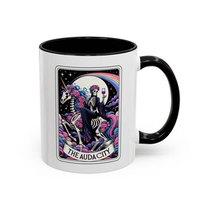 Audacity Tarot Card Mug, Occult skeleton tarot card Coffee mug, The audacity Tarot mug, witchy mug, witchy tarot card mug, the audacity mug image 3