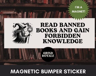 Banned Books Bumper Sticker, Funny Car Magnet, Bumper Sticker, Gifts For Geeks, Book Sticker, Read Banned Books,Gifts for Readers, Bookish