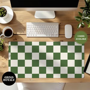 Checkered aesthetic desk pad , computer retro style large mouse pad ,aesthetic desk accessories, office gifts for her cute, Gamer Mat