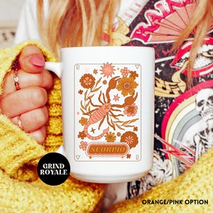 Retro SCORPIO Coffee Mug, SCORPIO Gift, Scorpio Mug, Zodiac Mug, Scorpio Birthday, Zodiac Gift, Astrology Gift, Horoscope Gift, Retro Zodiac