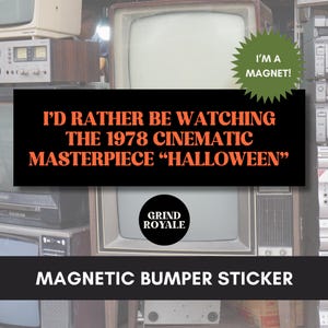Horror Movie Bumper Car Sticker, Car Magnet Funny, Car Bumper Sticker Magnet, Bumper Sticker, Unhinged Stickers, Horror Lover, Horror Movies
