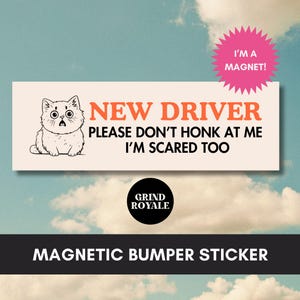 New Driver Funny Car Magnet, Funny Car Magnet, Funny Bumper Sticker, Gifts For New Driver, Teenager Gift, Student Driver Magnet