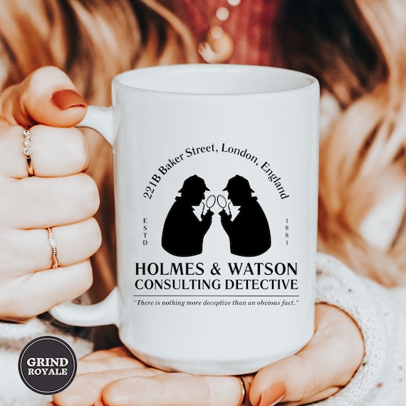 Sherlock Holmes Mug, Book Mug, Literature Gift, Gift for Book Lover, Benedict Cumberbatch, John Watson, Mystery, 221B Baker Street