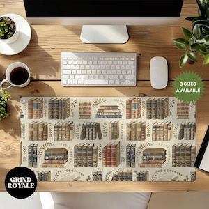 Book Lover Desk Mat, Light Academia Desk Mat, Gamer Desk Mat, Gaming Desk Mat, Large Desk Mat, Desk Accessories, Cute Desk Accessories