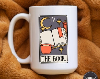 Das Buch Tarot Kaffeetasse, Buch-Liebhaber-Geschenk, Bibliothekar Kaffeetasse, Buch-Liebhaber, Buchclub Geschenke, Lesetasse, Buch Geschenk, Goth Tasse