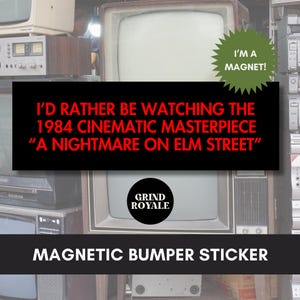 Horror Movie Bumper Car Sticker, Car Magnet Funny, Car Bumper Sticker Magnet, Bumper Sticker, Unhinged Stickers, Horror Lover, Horror Movies