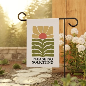 No Soliciting Garden Flag, Go Away Garden Flag, Funny Yard Flag, Floral Garden Flag, Gift For Gardeners, No Solicitors Sign, Yard Sign