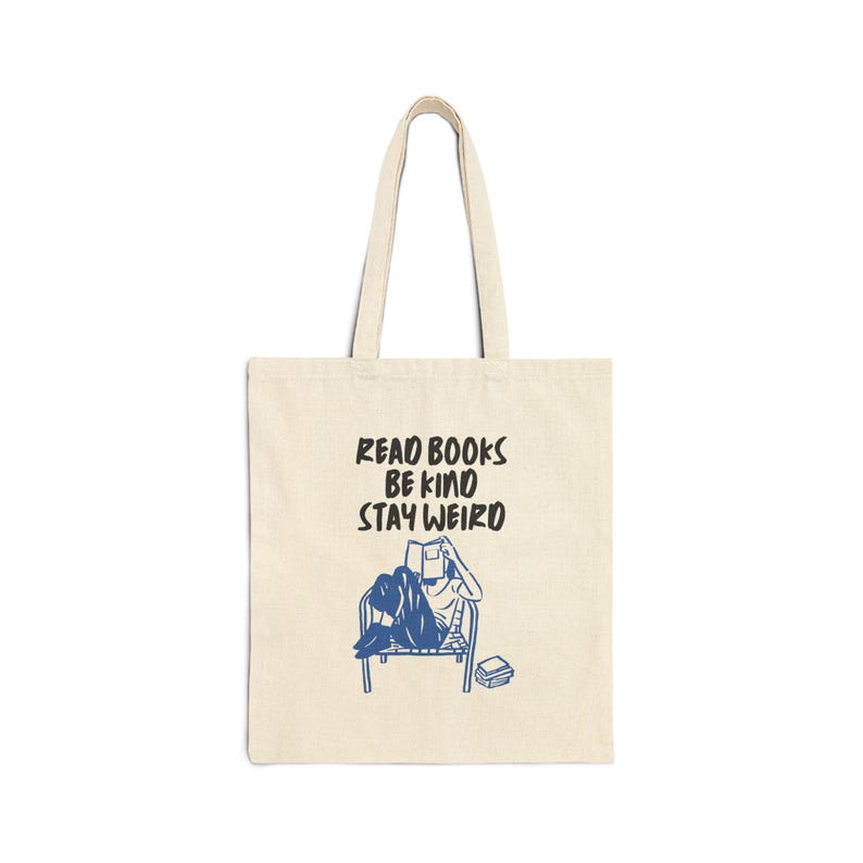 Book Lover Tote Bag, Bookish Tote Bag, School Tote Bag, Bookworm, Library Tote, Gifts for Readers, Romantasy, Book Addict, Book Club image 2